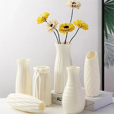 Home & Garden, Nordic Plastic Vase Simple Small Fresh Flower Pot Storage Bottle For Flowers Living Room Modern Home Decorations Ornaments - IkoChic