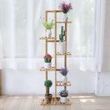 Shelvings, Bamboo 5 / 6  Tier  Plant Stand Rack Multiple Flower Pot Holder Shelf Indoor Outdoor Planter Display Shelving Unit for Patio - IkoChic