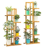 Shelvings, Bamboo 5 / 6  Tier  Plant Stand Rack Multiple Flower Pot Holder Shelf Indoor Outdoor Planter Display Shelving Unit for Patio - IkoChic