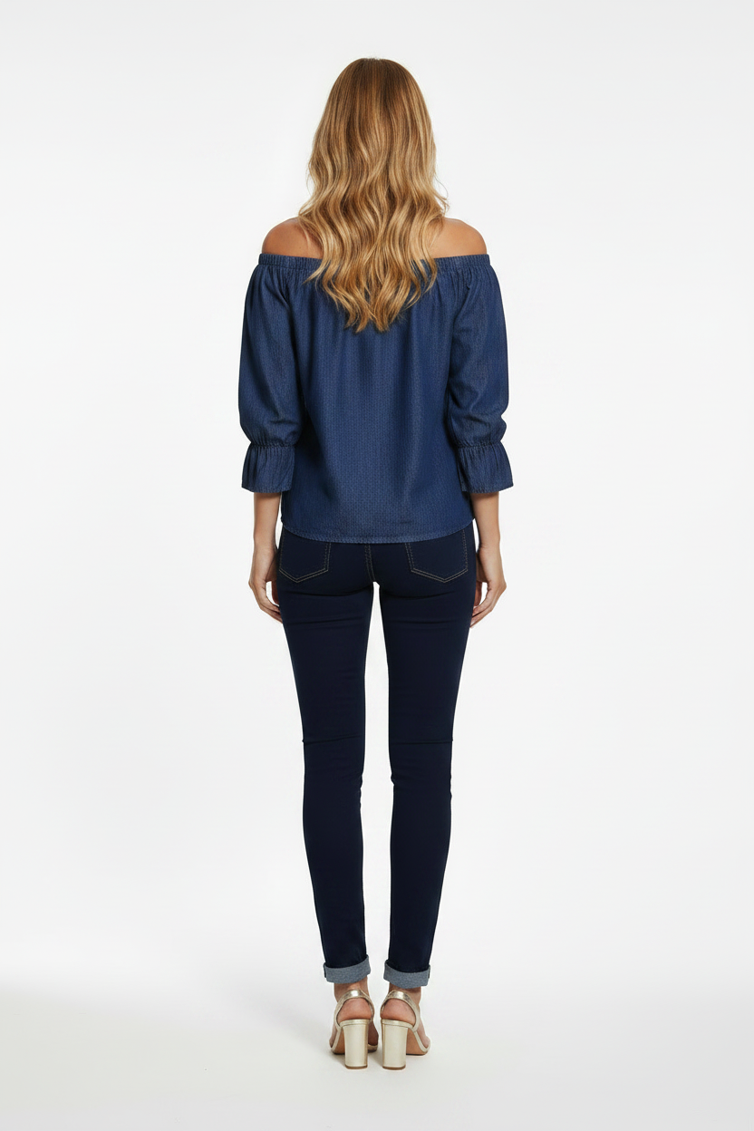 Skinny Jeans, Dark Blue Skinny Denim Jeans - IkoChic