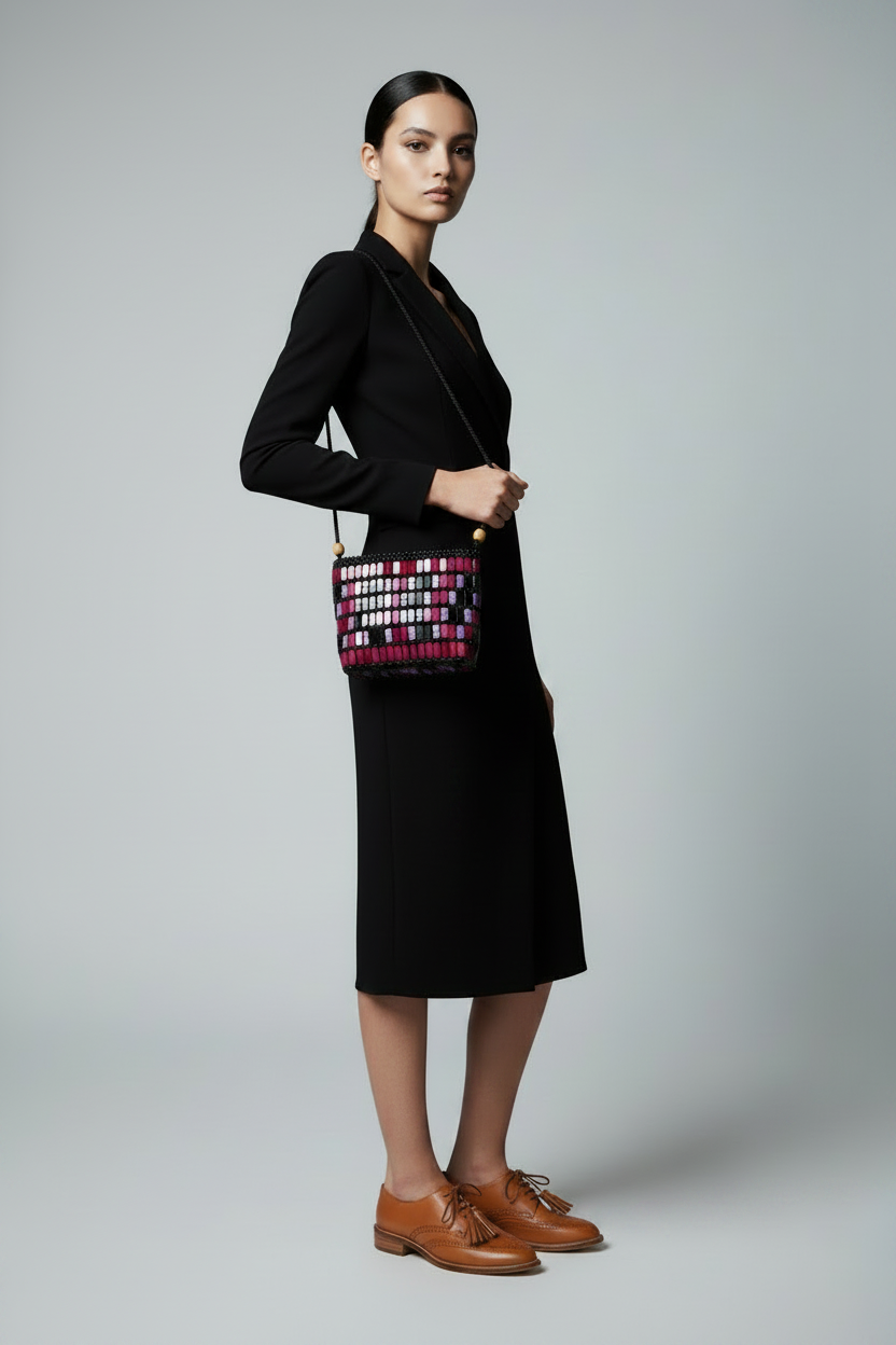 Bags, Purple Beaded Bohemian Satchel / Bag - IkoChic