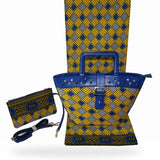 Bags, Ankara African Wax Print Handbag, Purse & Fabric (3-Piece set) Stylish African Print for Women's Party Wear - IkoChic