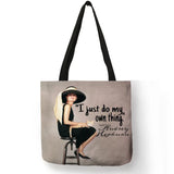Accessory, Unique Customize Tote Bag Eco Foldbale Bags with Audrey Hepburn Print Reusable Shopping Bags Fashion Handbag For Women - IkoChic