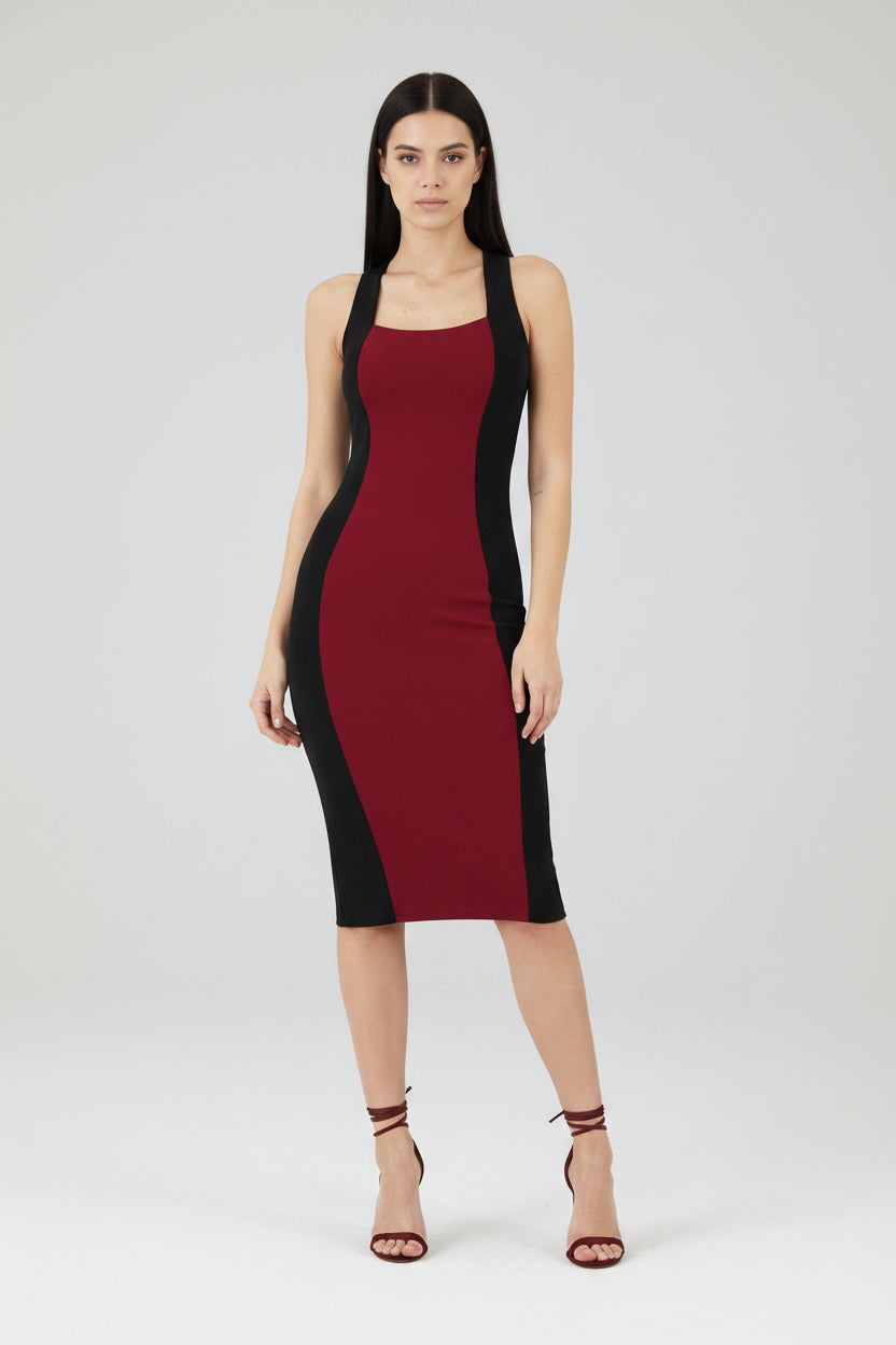 Dresses, Lace Up Back Bodycon Midi Dress - IkoChic