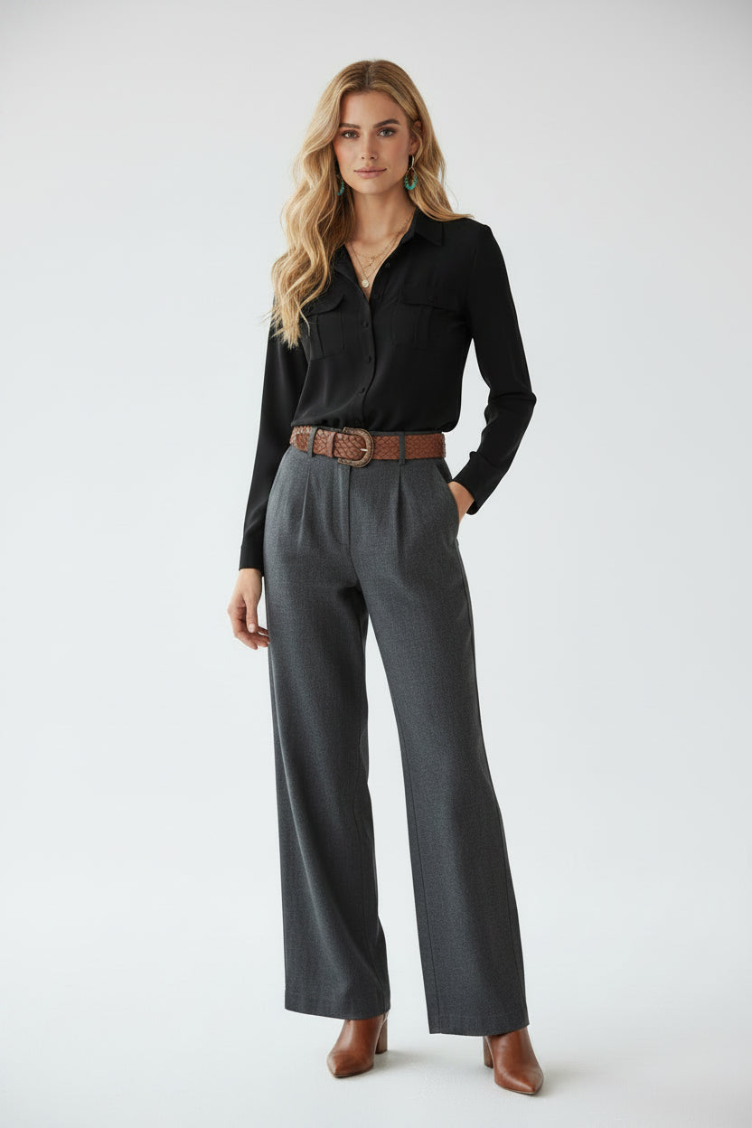 Shirts & Tops, Long Sleeved Button Up Shirt - IkoChic