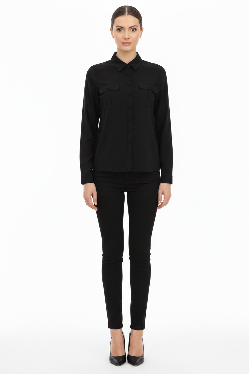Shirts & Tops, Long Sleeved Button Up Shirt - IkoChic