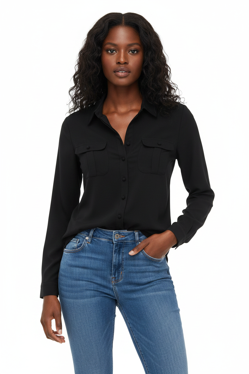 Shirts & Tops, Long Sleeved Button Up Shirt - IkoChic