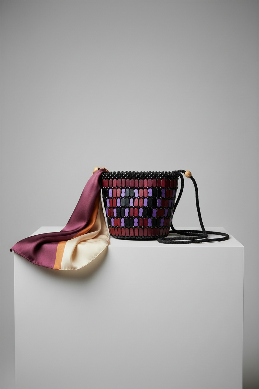 Bags, Purple Beaded Bohemian Satchel / Bag - IkoChic