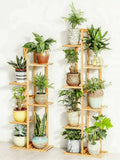 Shelvings, Bamboo 5 / 6  Tier  Plant Stand Rack Multiple Flower Pot Holder Shelf Indoor Outdoor Planter Display Shelving Unit for Patio - IkoChic