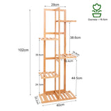 Shelvings, Bamboo 5 / 6  Tier  Plant Stand Rack Multiple Flower Pot Holder Shelf Indoor Outdoor Planter Display Shelving Unit for Patio - IkoChic