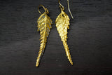 Jewelry & Watches, Fern Leaf Earrings: 14K Gold Plated Sterling Silver Drop - IkoChic
