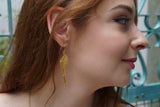 Jewelry & Watches, Fern Leaf Earrings: 14K Gold Plated Sterling Silver Drop - IkoChic