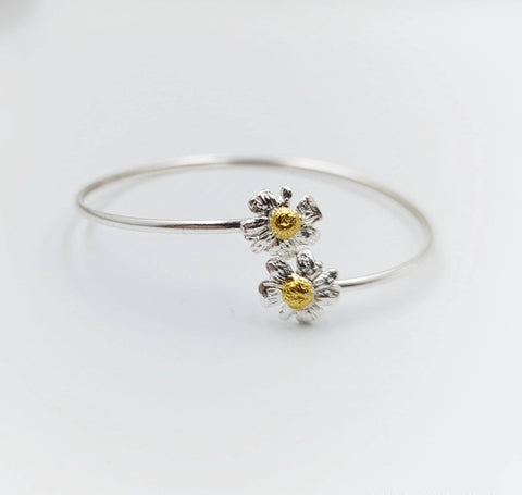 Jewelry & Watches, Real Chamomile Flower Bracelet: Sterling Silver Adjustable Cuff - IkoChic