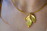 Jewelry & Watches, Rose Leaf Necklace - Eco-Friendly, Gold-Plated Brass Botanical Jewelry - IkoChic