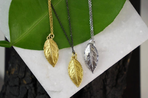 Jewelry & Watches, Real Rose Leaf Necklace: Sterling Silver Botanical Pendant - IkoChic
