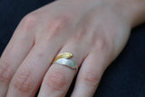 Jewelry & Watches, Sterling Silver Olive Leaf Ring - Two-Tone Finish, Handmade Detail - IkoChic