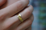 Jewelry & Watches, Sterling Silver Olive Leaf Ring - Two-Tone Finish, Handmade Detail - IkoChic