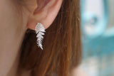 Jewelry & Watches, Acacia Leaf Stud Earrings: Real Silver, Nature-Inspired Jewelry - IkoChic