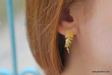 Jewelry & Watches, Acacia Leaf Stud Earrings: Real Silver, Nature-Inspired Jewelry - IkoChic
