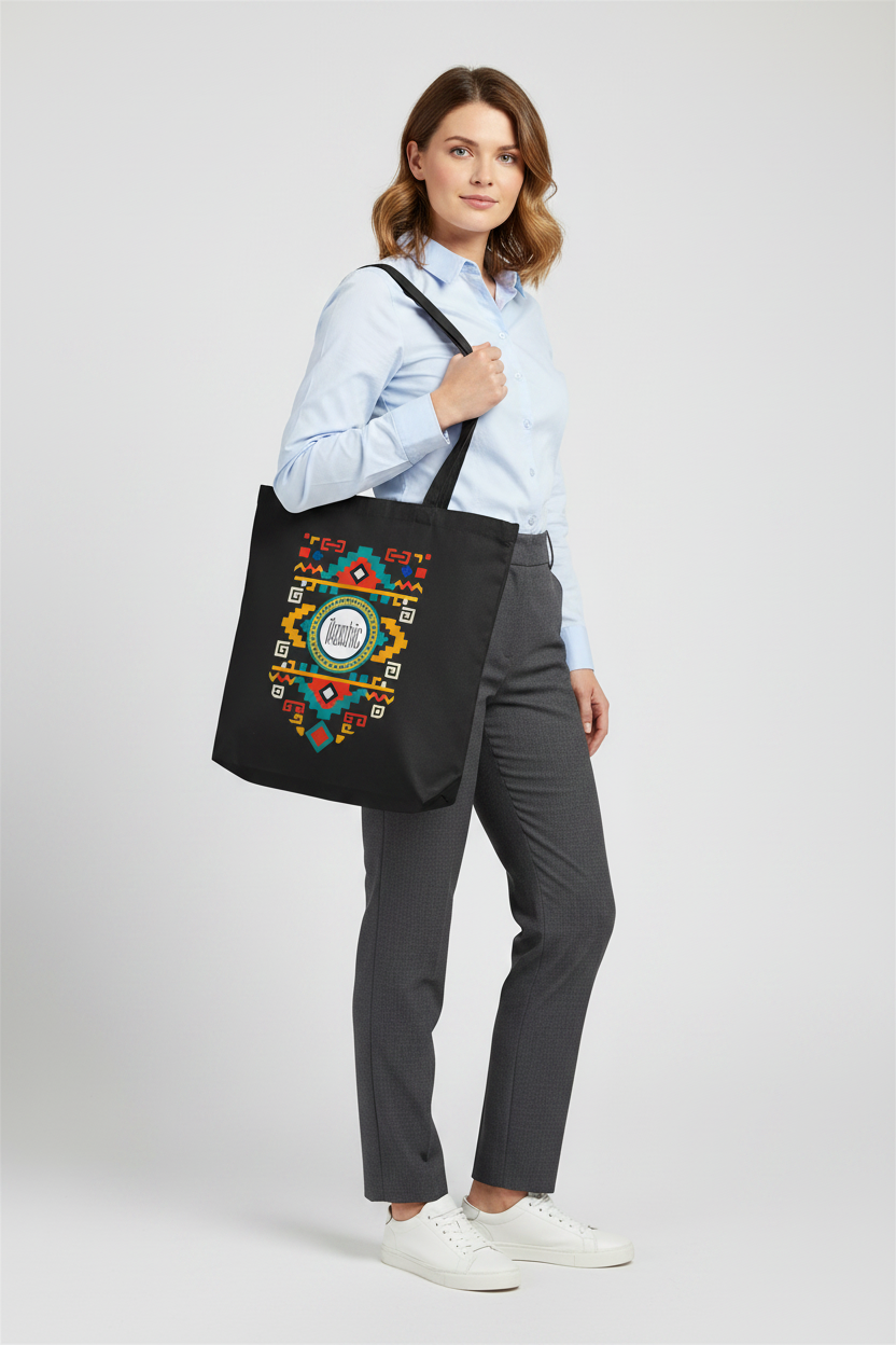Bags, IkoChic UK Organic Heavyweight Geometric Canvas Tote - IkoChic