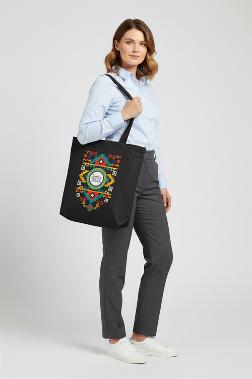Bags, IkoChic UK Organic Heavyweight Geometric Canvas Tote - IkoChic