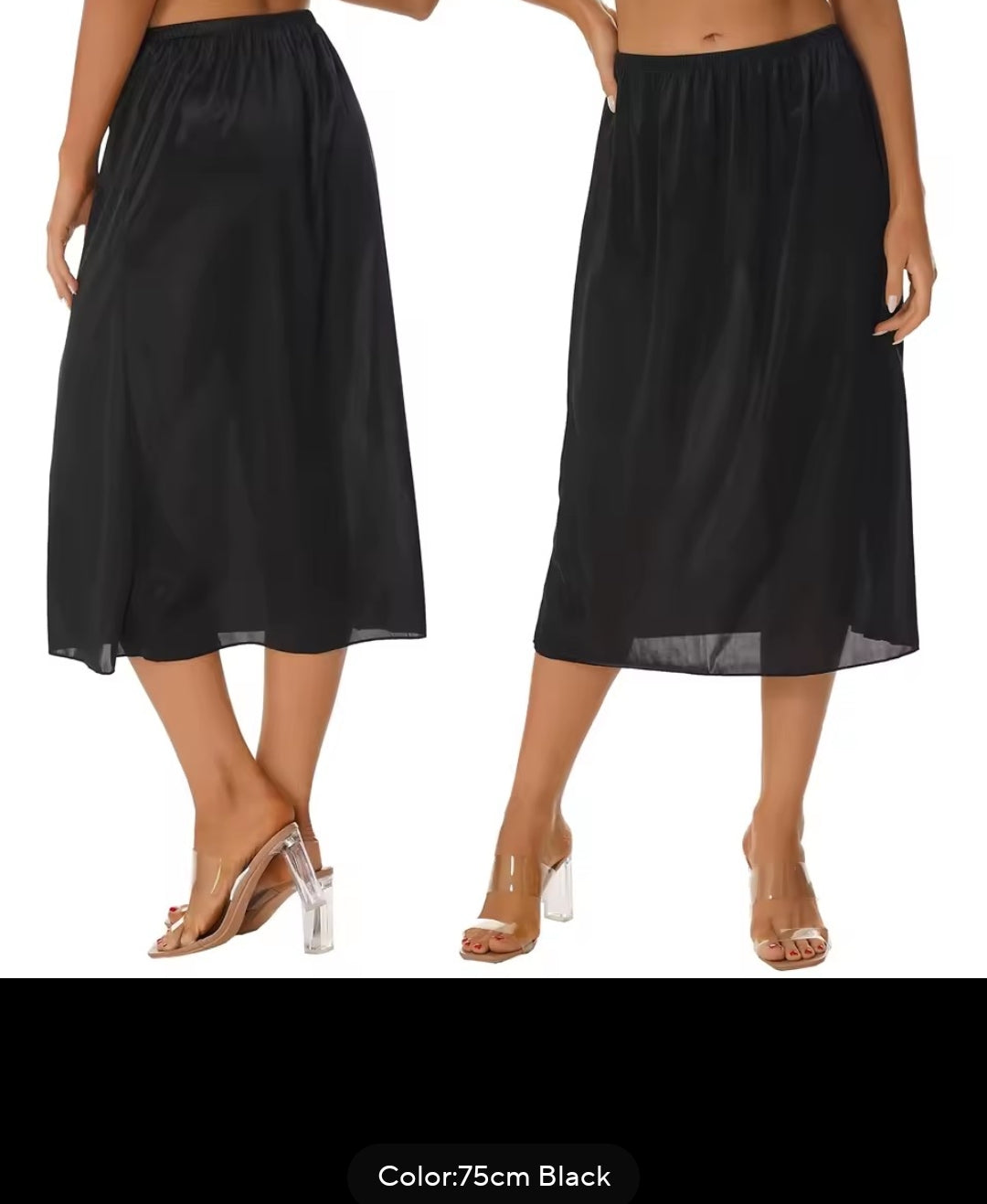 Skirts, IkoChic Women's Sheer Modesty Half Slip - Smooth Satin Anti-Exposure Underskirt for See-Through Dresses, Shirts & Skirts - IkoChic