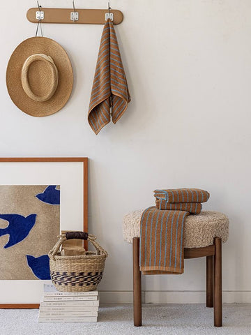 Bedding & Bathroom, Ultra Soft Absorbent Retro Stripe Bath Towel - 100% Organic Cotton - IkoChic