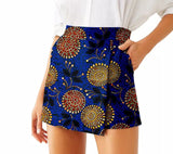 Cosmic Chic (Navy Blue) Ankara Short Skirt