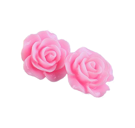 Jewellery, Plastic Rose Flower Bead Stud Earrings - IkoChic