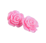 Jewellery, Plastic Rose Flower Bead Stud Earrings - IkoChic