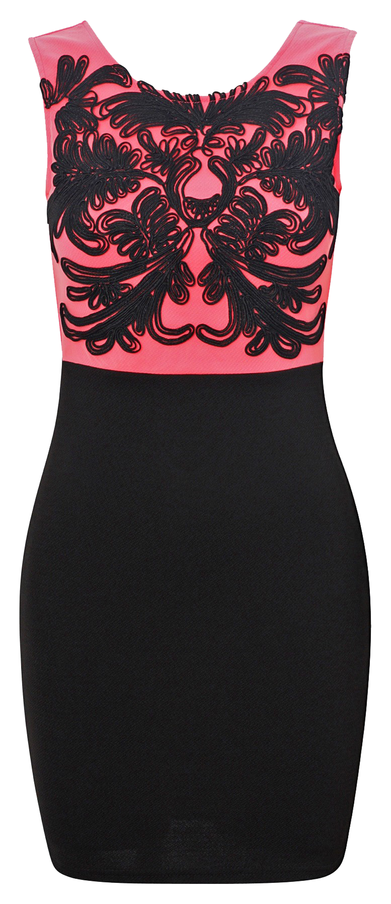 Dresses, Crepe Needle Embroidered Sleeveless Bodycon Dress - IkoChic