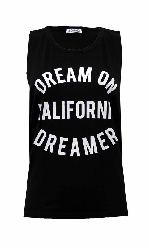 Shirts & Tops, "Dream On" Baggy Vest Top - IkoChic