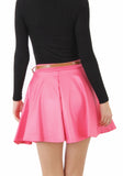 Skirts, Plain Flared Mini Skater Skirt with Belt - IkoChic