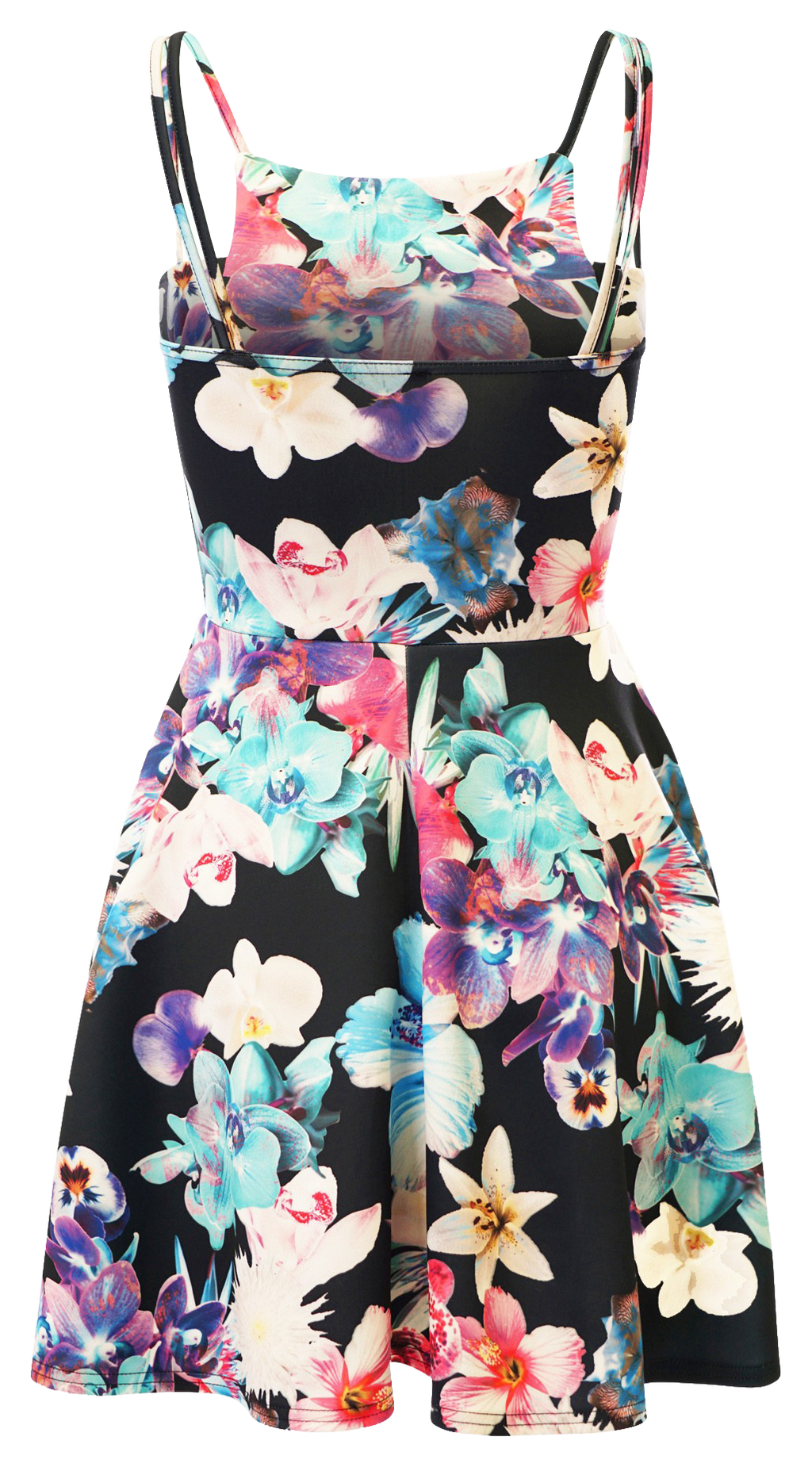 Dresses, Floral Sleeveless Skater Dress - IkoChic