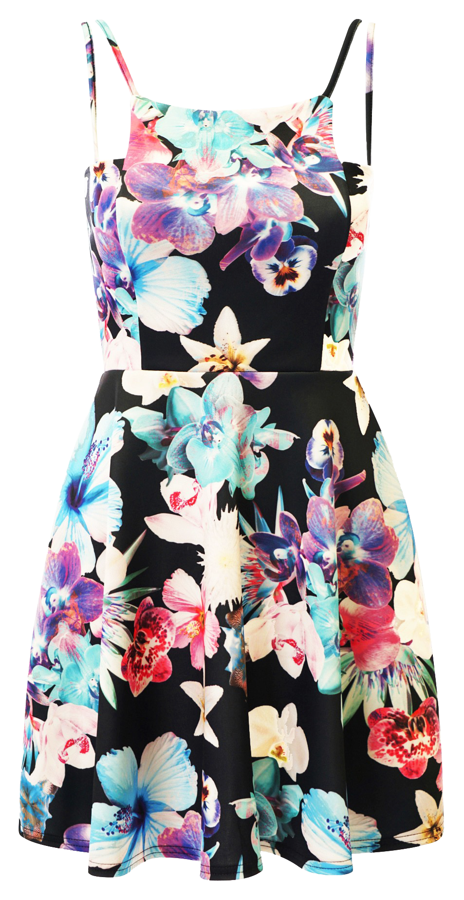 Dresses, Floral Sleeveless Skater Dress - IkoChic