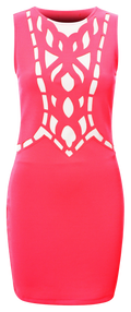 Dresses, Laser Cut Crepe Style Sleeveless Bodycon Dress - IkoChic
