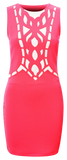 Dresses, Laser Cut Crepe Style Sleeveless Bodycon Dress - IkoChic