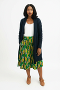 Skirts, Ethnic Vintage Pleated Kitenge Midi Skirt with Pockets - IkoChic