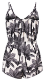 Playsuit, Sleeveless Tropical Print Playsuits with straps & pockets - IkoChic