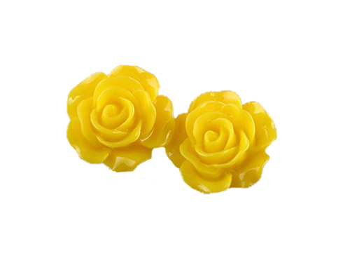 Jewellery, Plastic Rose Flower Bead Stud Earrings - IkoChic